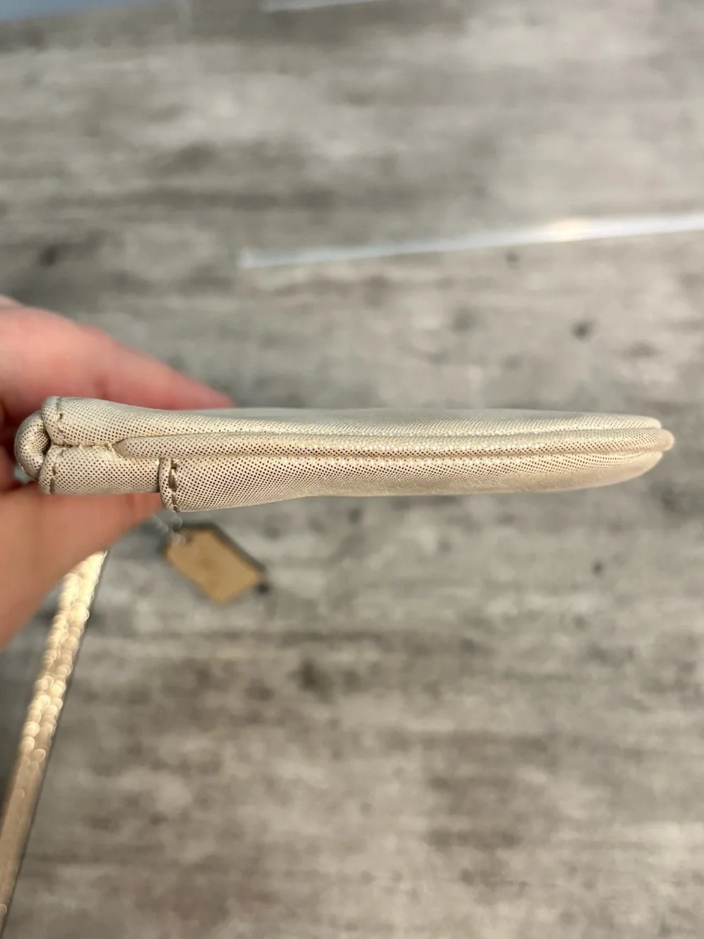 Coach Wristlet Wallet Champagne Shimmer Shiny With Hang Tag